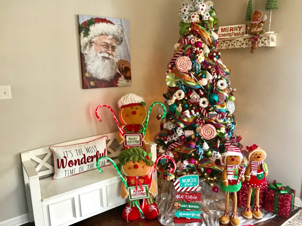 Christmas Tree Decorated with Chocolates & Candys