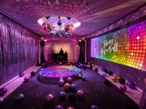 Disco Theme Stage for the New Year Party at Home
