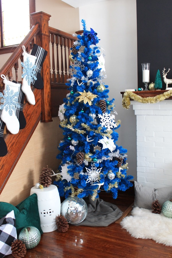Neon Blue Color Christmas Tree