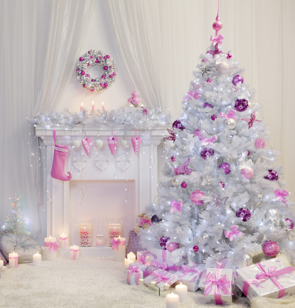 Pink and Silver Color Christmas Tree