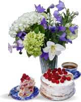 Flowers and Cake